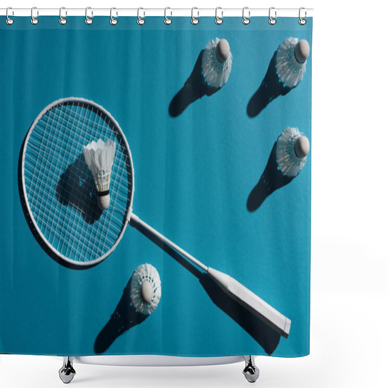 Personality  Badminton Racket And Shuttlecocks Shower Curtains