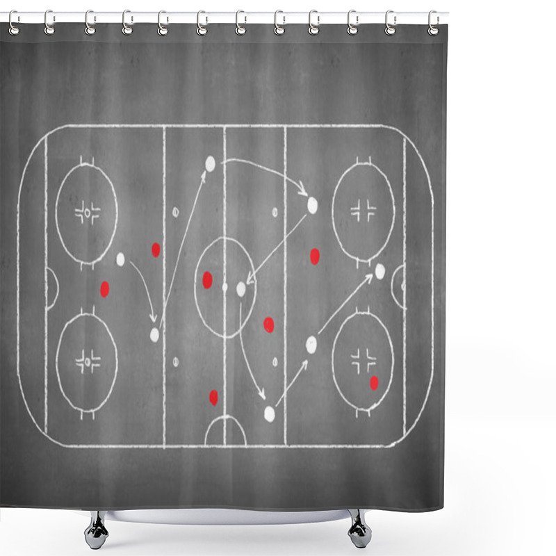 Personality  Hockey Strategy Plan Shower Curtains