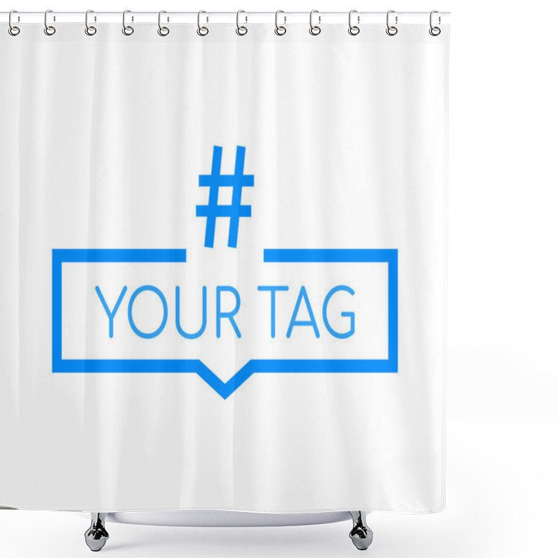 Personality  Hashtag, Communication Sign. Abstract Illustration For Your Design. Vector Illustration. Shower Curtains