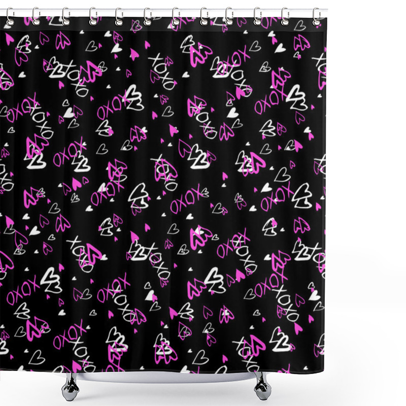 Personality  Pattern With Hand Painted Hearts Shower Curtains