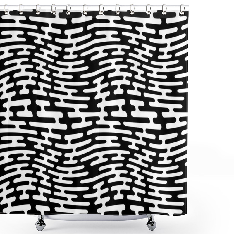 Personality  Abstract Geometric Black And White Hipster Fashion Pillow Pattern Shower Curtains