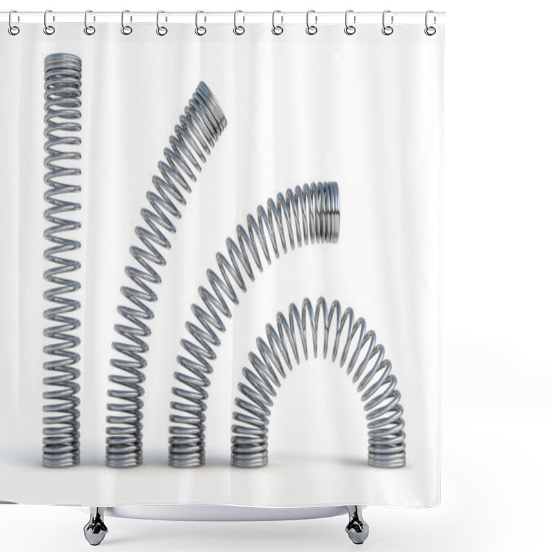 Personality  Metal Springs 3d Render Illustration Shower Curtains