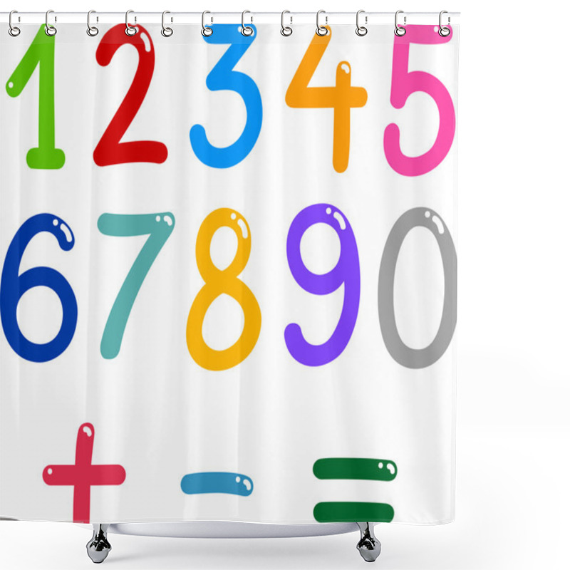 Personality  Numbers From Zero To Nine Shower Curtains