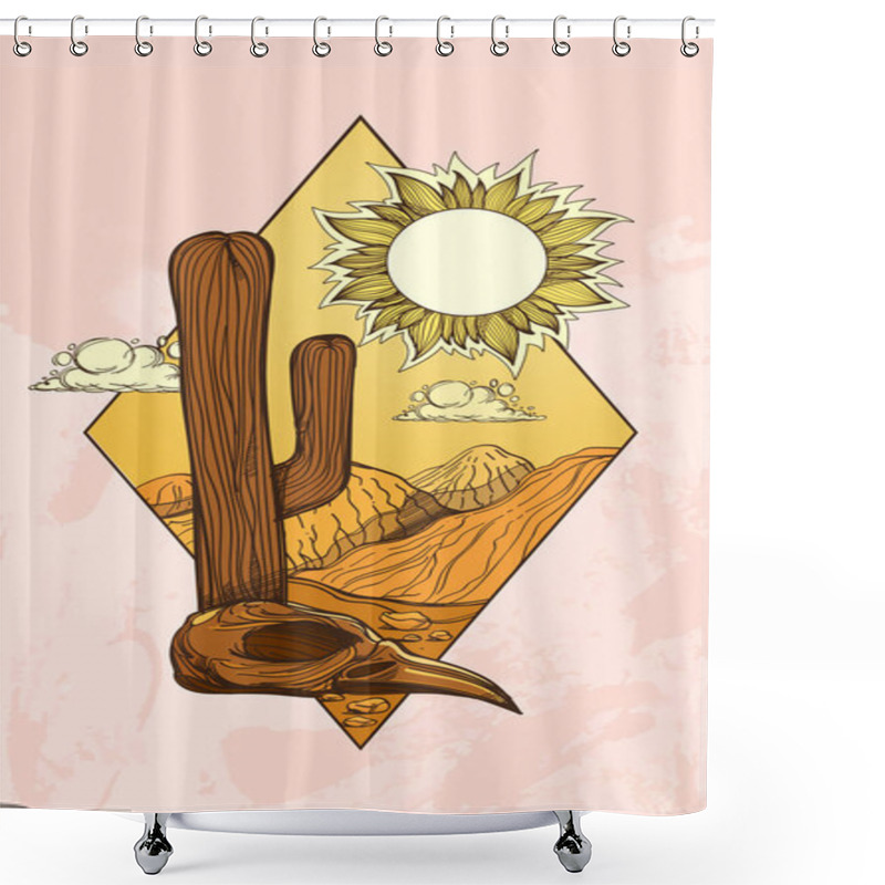 Personality  Desert Landscape Icon Shower Curtains