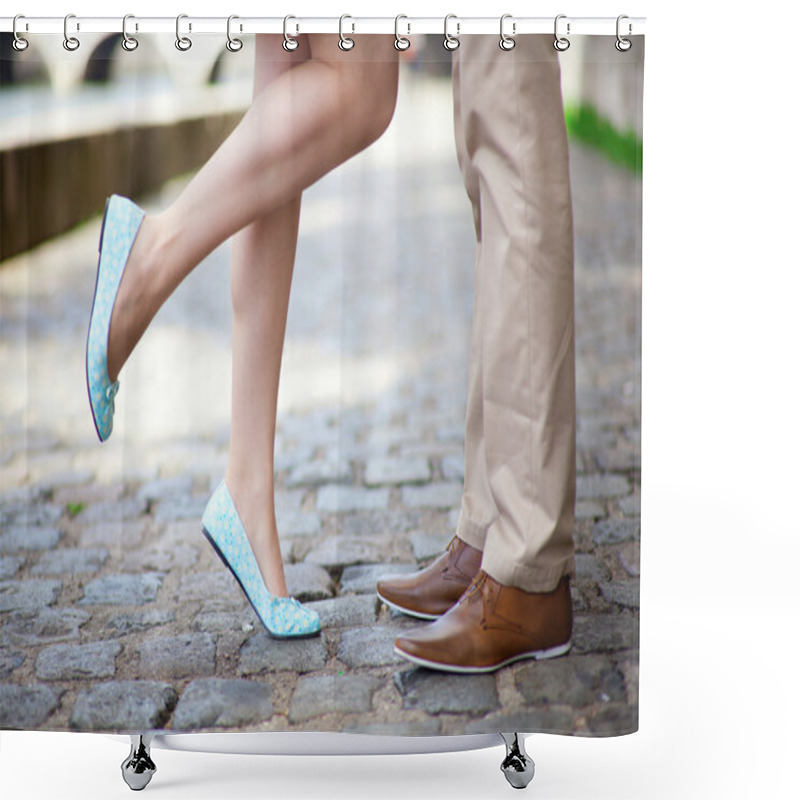 Personality  Male And Female Legs During A Date Shower Curtains