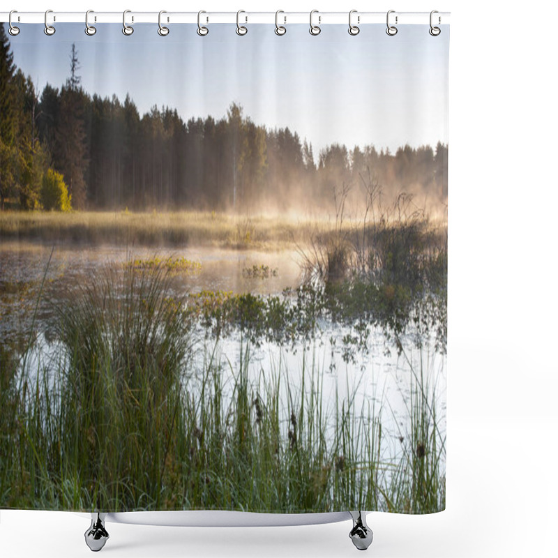 Personality  Misty Swamp Near Forest  Shower Curtains