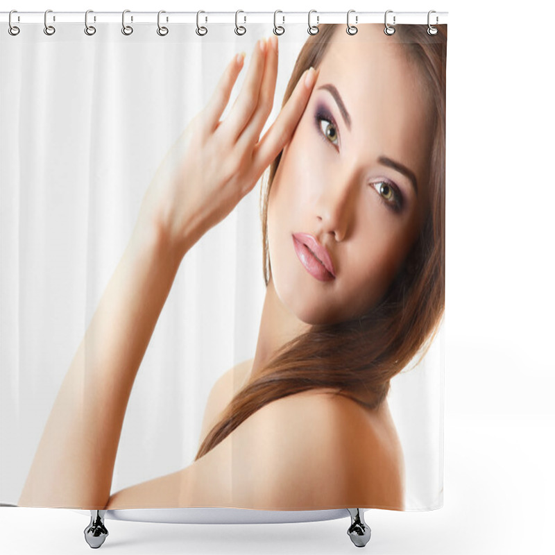 Personality  Young Beautiful Woman Shower Curtains