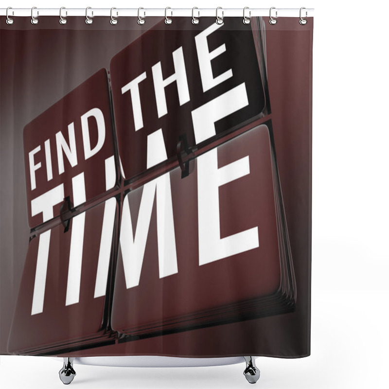 Personality  Find The Time Clock Flipping Tiles Manage Your Hours Shower Curtains