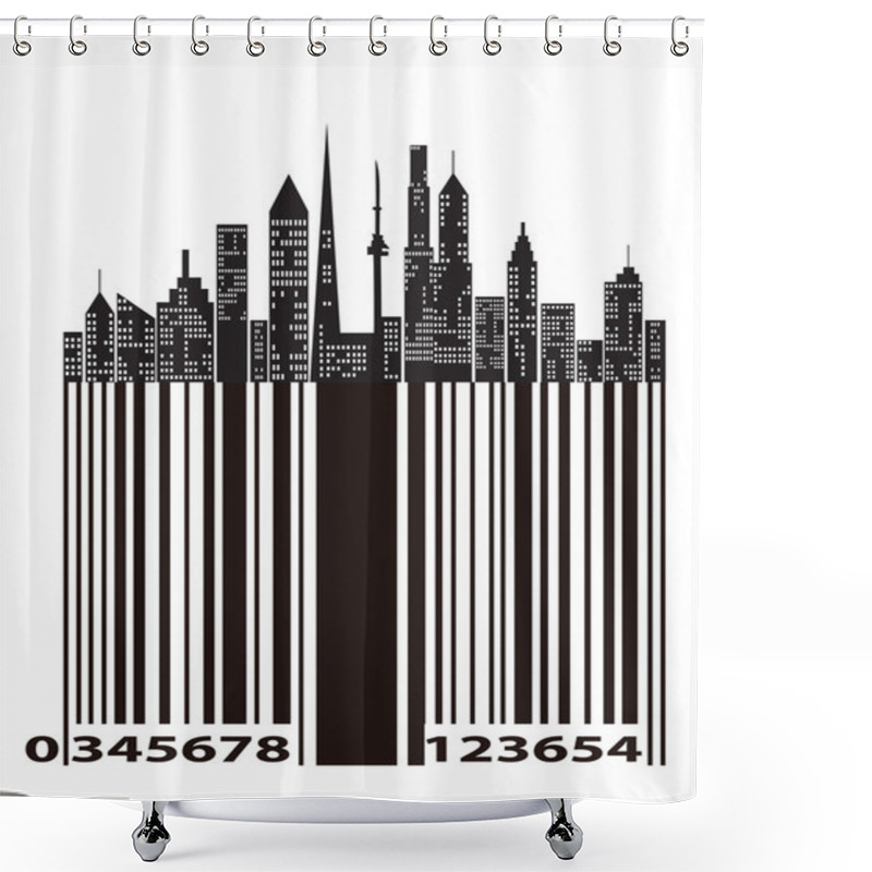 Personality  City Bar Code Shower Curtains