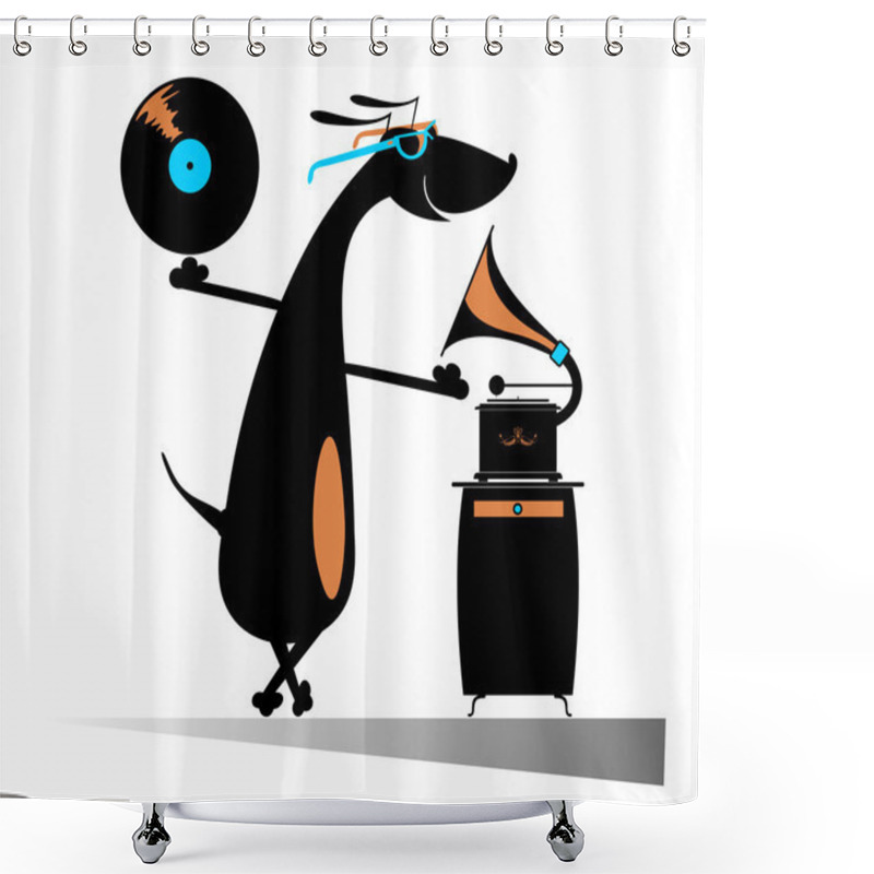 Personality  Dog Music Lover Shower Curtains