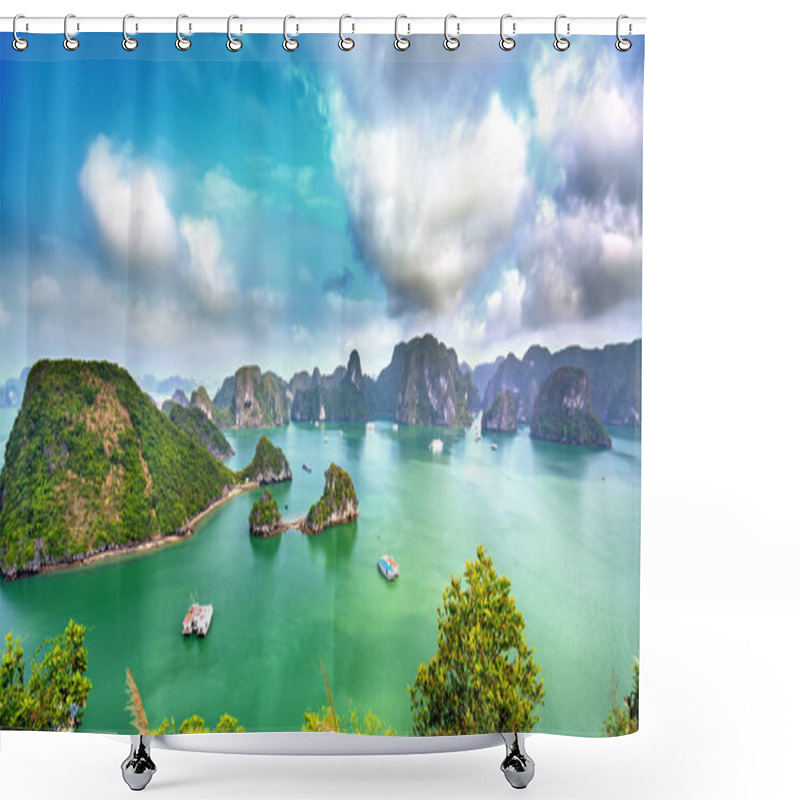 Personality  Beautiful Landscape Halong Bay View From Adove The Ti Top Island. Halong Bay Is The UNESCO World Heritage Site, It Is A Beautiful Natural Wonder In Northern Vietnam Shower Curtains