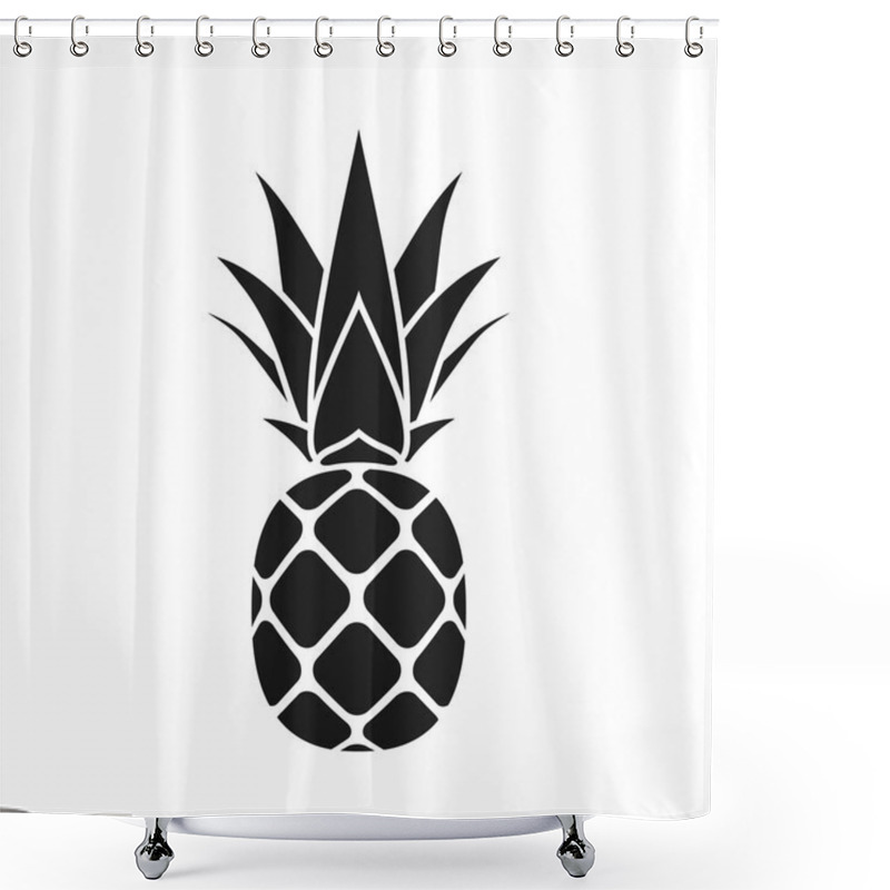 Personality  Pineapple Leaf Icon Gray Shower Curtains