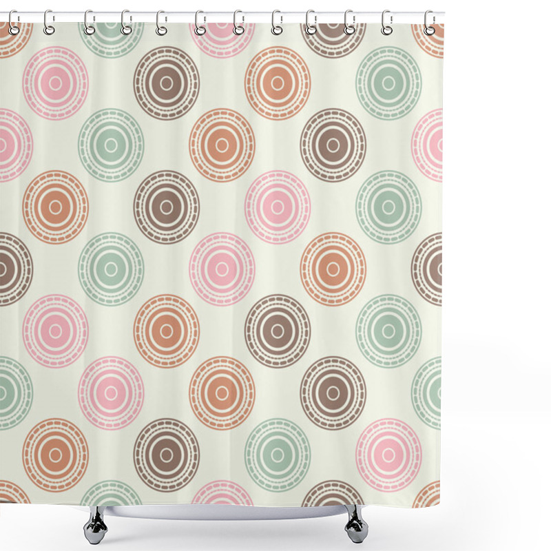 Personality  Polka Dot Seamless Pattern. Mosaic Of Circles, Stripes And Dots. Geometric Background. Can Be Used For Wallpaper, Textile, Invitation Card, Web Page Background. Shower Curtains