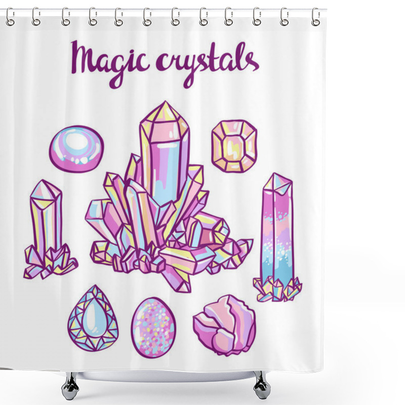 Personality  Set Of Magical Crystals Shower Curtains