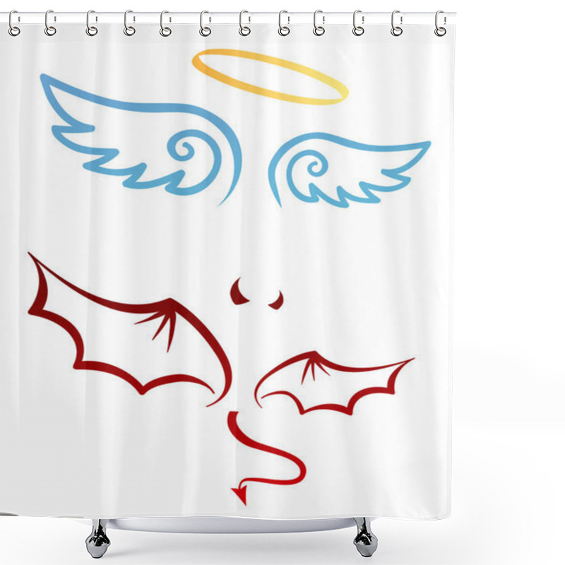 Personality  Angel And Devil Shower Curtains