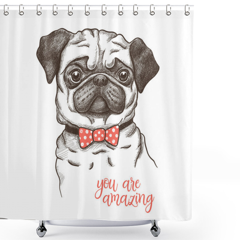 Personality  Funny Fashionable Pug Shower Curtains