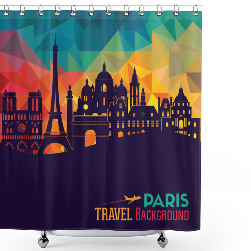 Personality  Paris Skyline Silhouette Shower Curtains