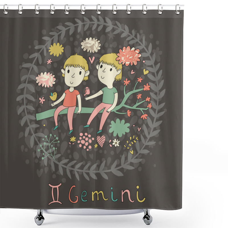 Personality  Cute Zodiac Sign - Gemini. Shower Curtains