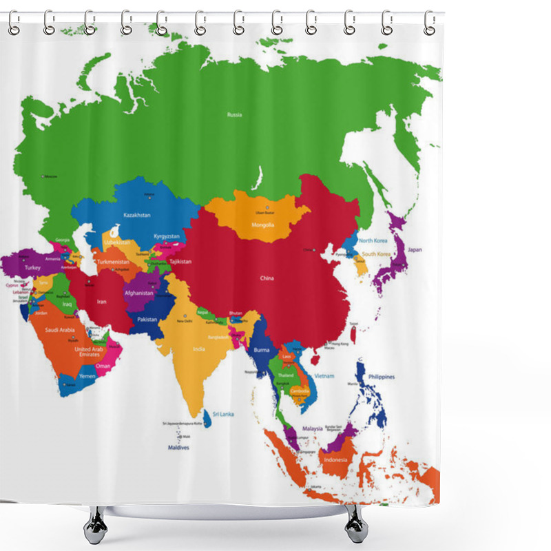 Personality  Asia Map Shower Curtains