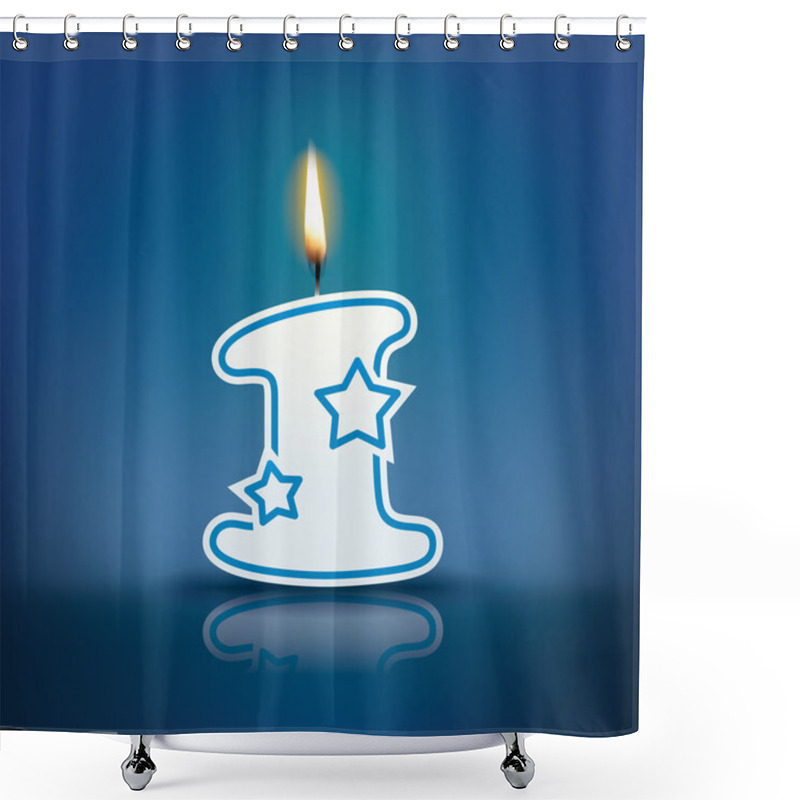 Personality  Candle Number 1 With Flame Shower Curtains