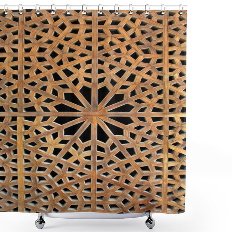 Personality  Old Wooden Latticework Shower Curtains