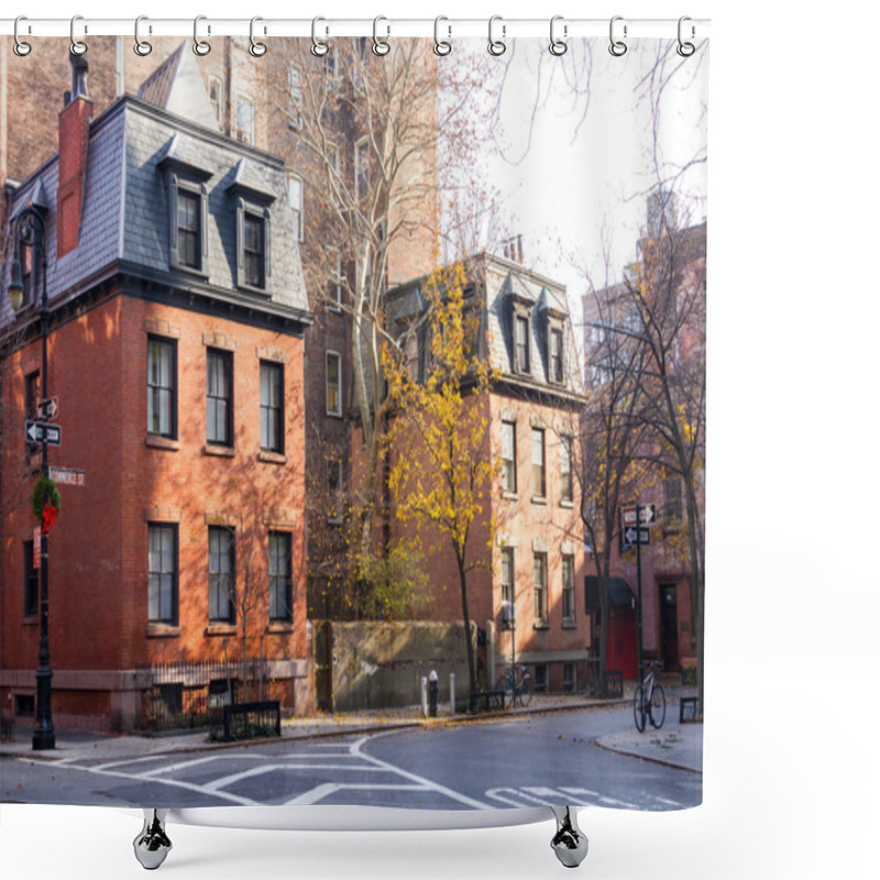 Personality  Greenwich Village Street Scene In Manhattan New York City Shower Curtains