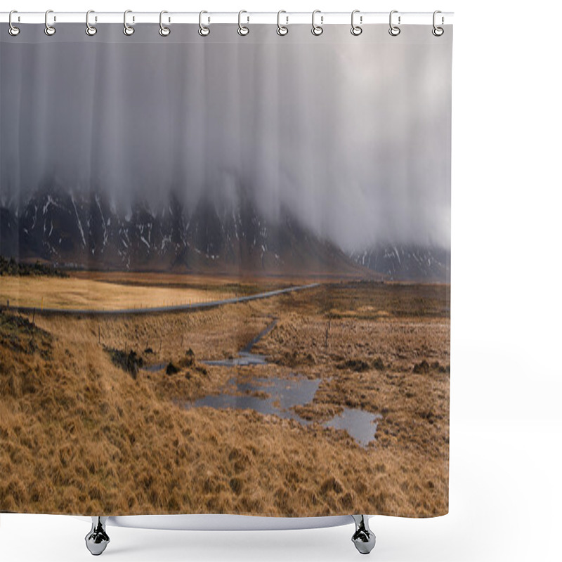 Personality  Dramatic Winter Icelandic Landscape  Shower Curtains