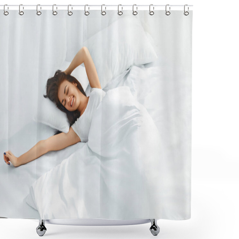 Personality  Beautiful Woman Waking Up Shower Curtains