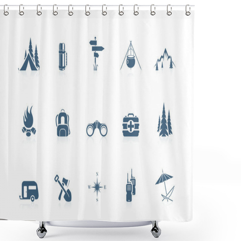 Personality  Camping Icons | Piccolo Series Shower Curtains