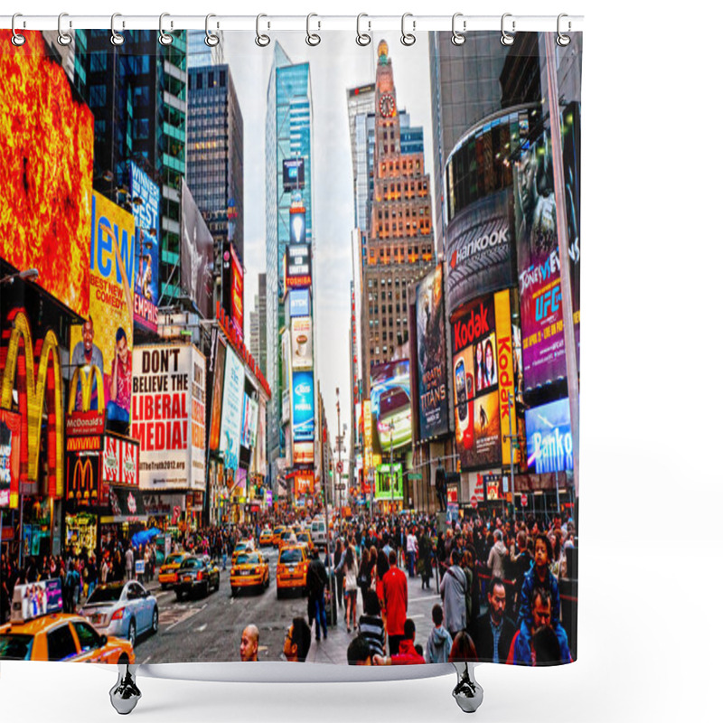 Personality  NEW YORK CITY -MARCH 25: Times Square, Featured With Broadway Th Shower Curtains