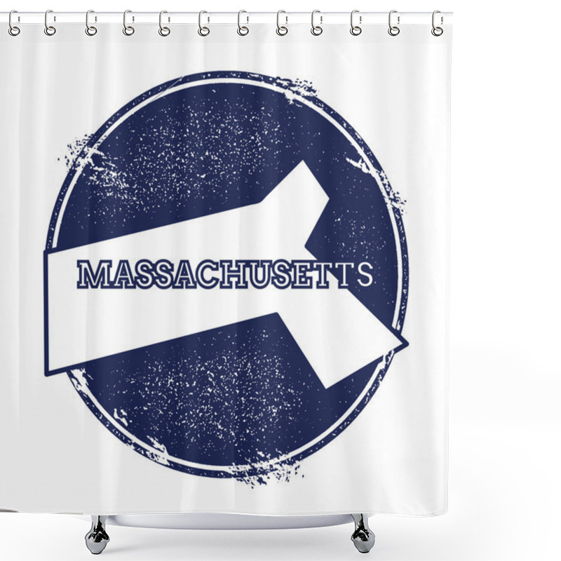 Personality  Massachusetts Vector Map. Shower Curtains