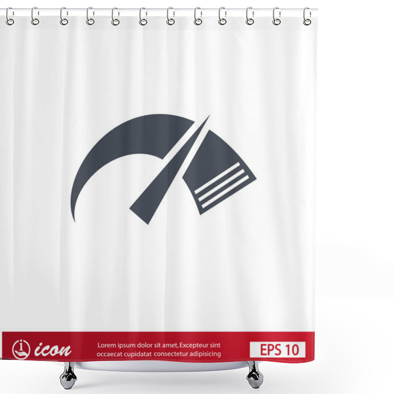 Personality  Pictograph Of Speedometer With Arrow Shower Curtains