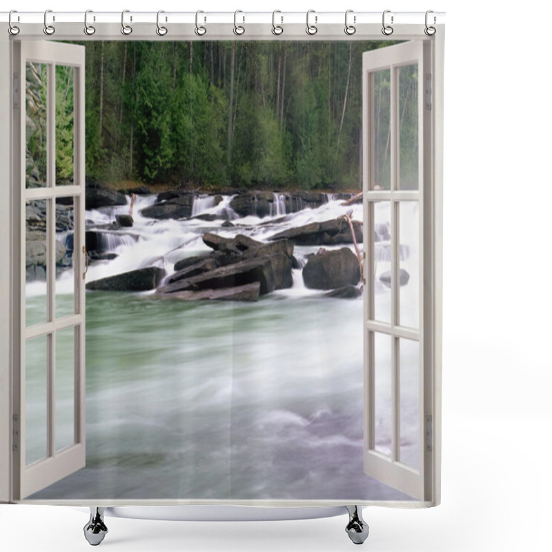 Personality  Wide River Stream Shower Curtains