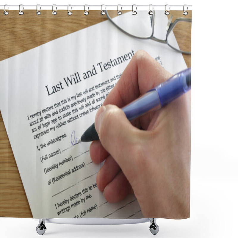 Personality  Signing Last Will And Testament Shower Curtains