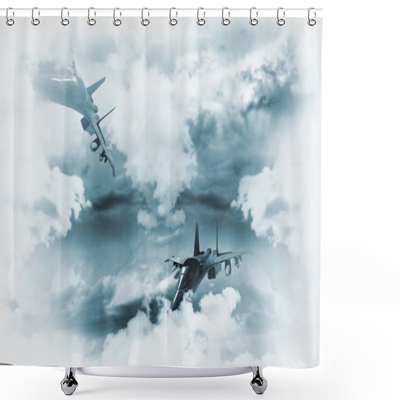 Personality  Jets Background Shower Curtains