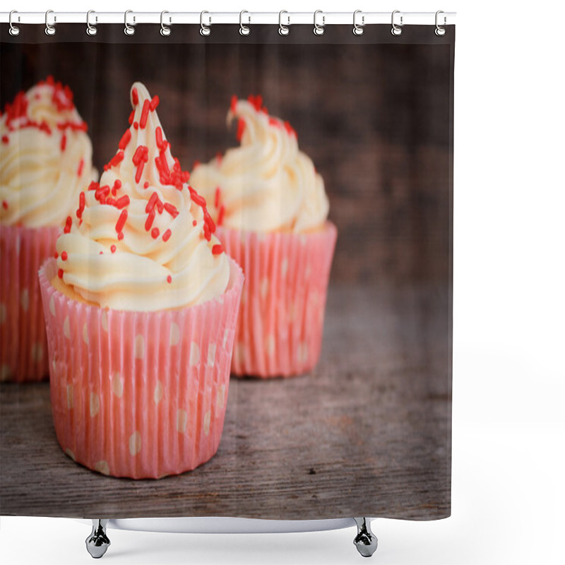 Personality  Vanilla Cupcakes Shower Curtains