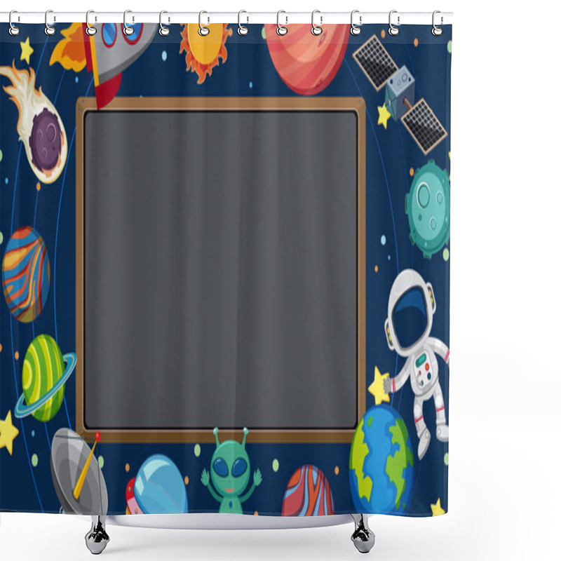 Personality  Border Template With Space In Background Shower Curtains