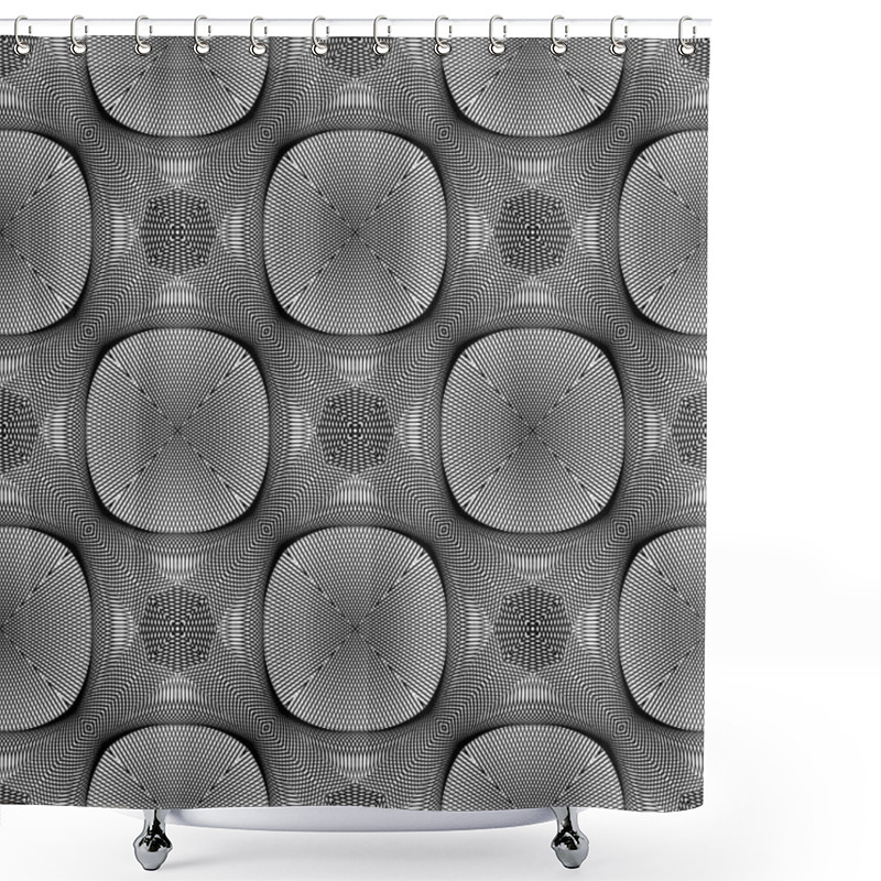 Personality  Design Seamless Monochrome Ellipse Pattern Shower Curtains