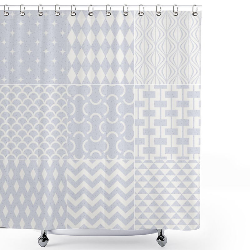 Personality  Seamless Geometric Abstract Pastel Pattern Shower Curtains