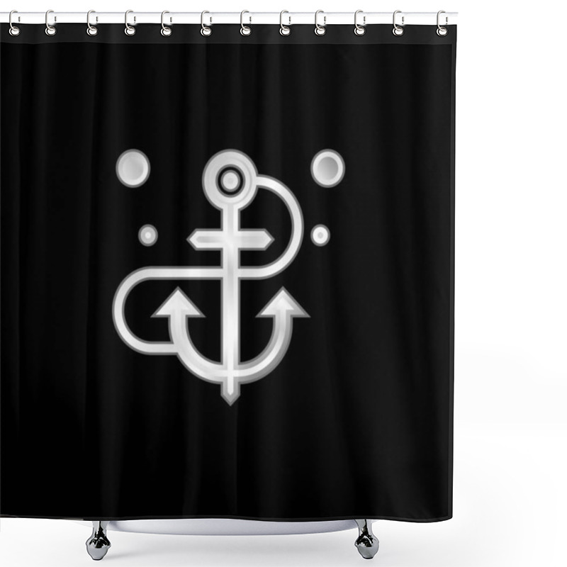 Personality  Anchor Silver Plated Metallic Icon Shower Curtains