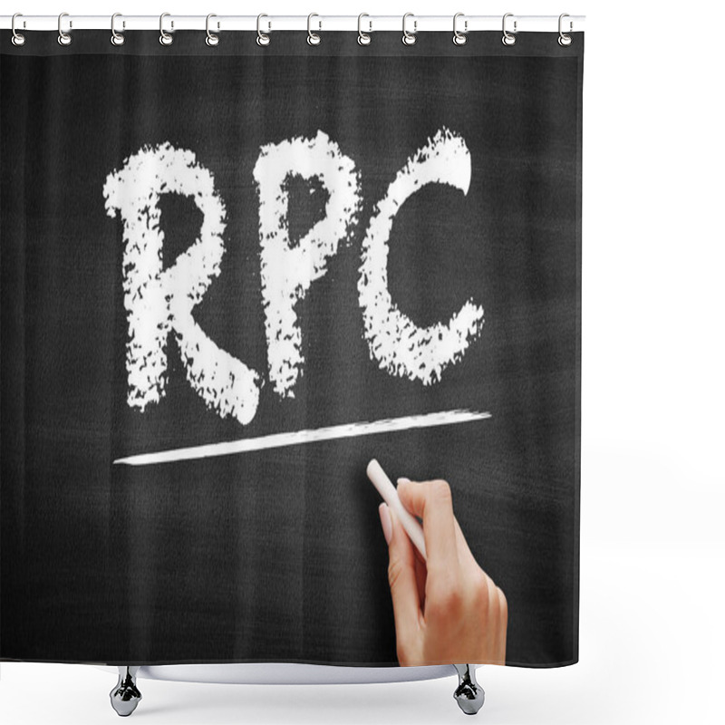 Personality  RPC - Remote Procedure Call Is A Software Communication Protocol That One Program Can Use To Request A Service From A Program Located In Another Computer On A Network, Acronym Concept Shower Curtains