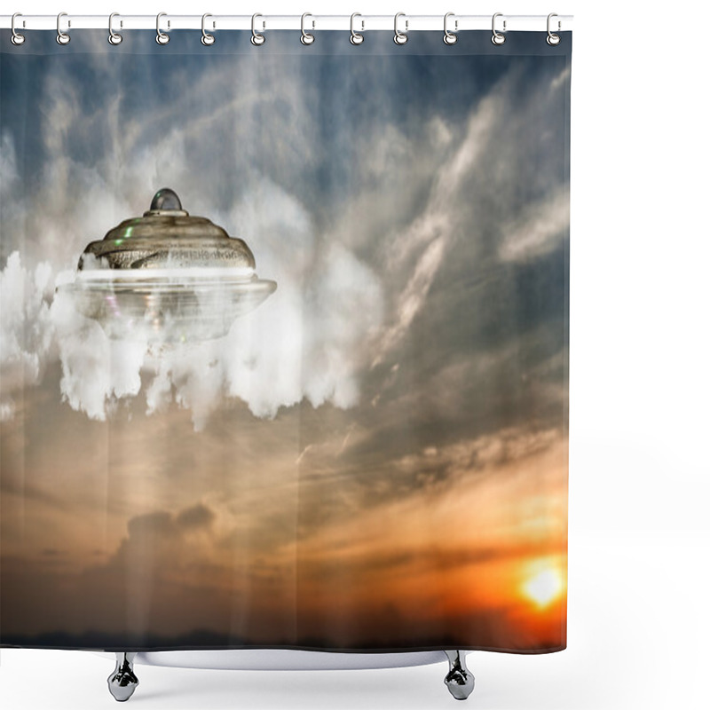 Personality  Unidentified Flying Object Shower Curtains