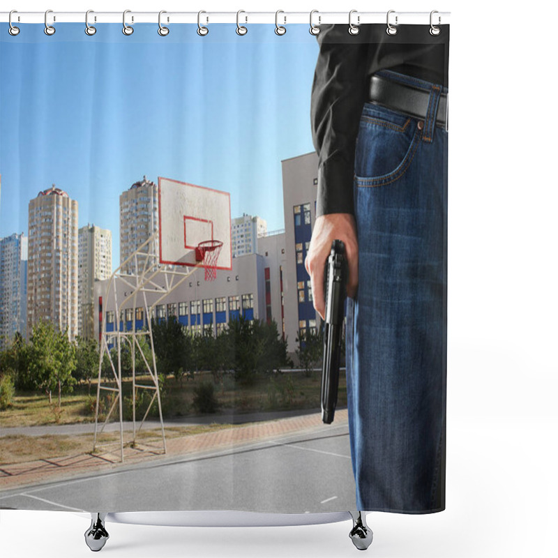 Personality  Man With Gun   Shower Curtains