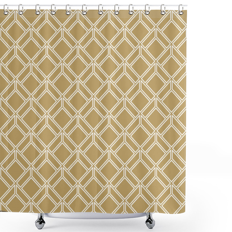 Personality  Seamless Isometric Golden Background Shower Curtains