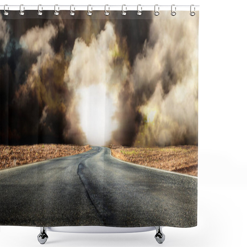 Personality  Fantastic Desert Road With Clouds Shower Curtains