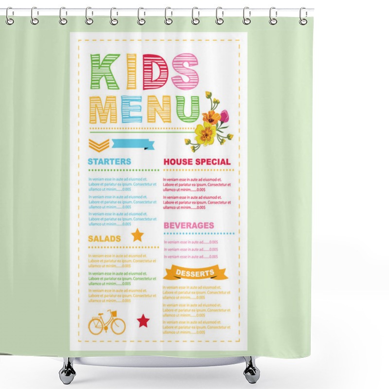 Personality  Kids Menu. Shower Curtains