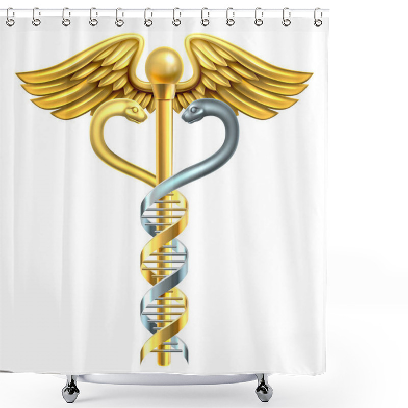 Personality  DNA Double Helix Caduceus Concept Shower Curtains