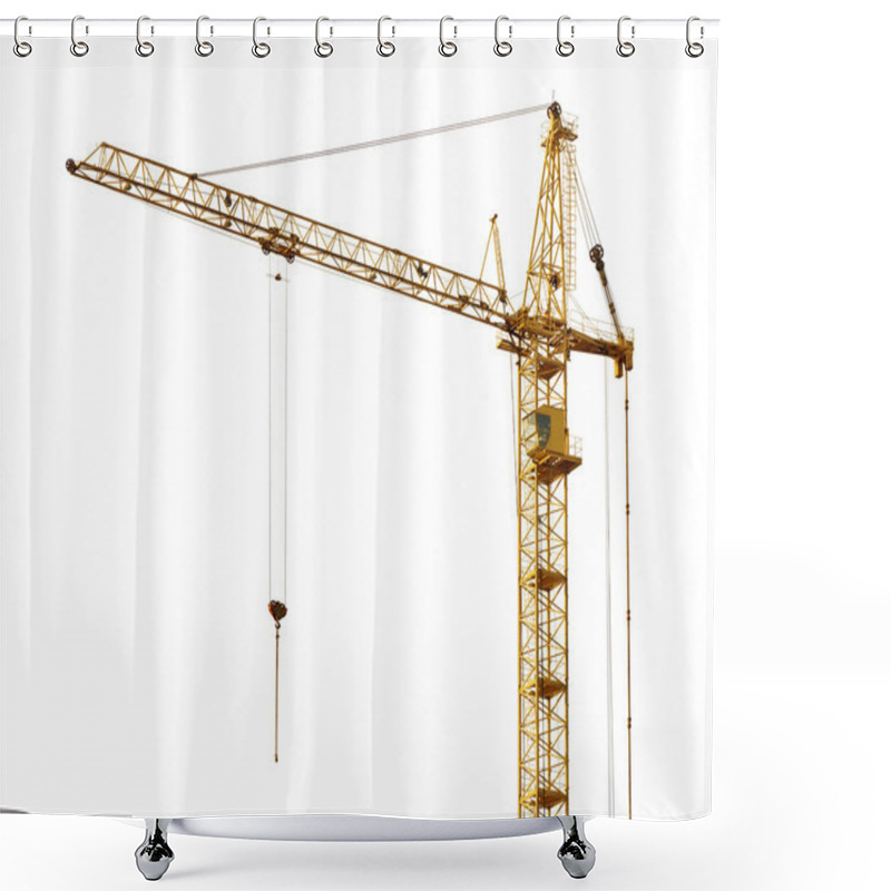 Personality  Single Isolated Dark Gold Hoisting Crane Shower Curtains