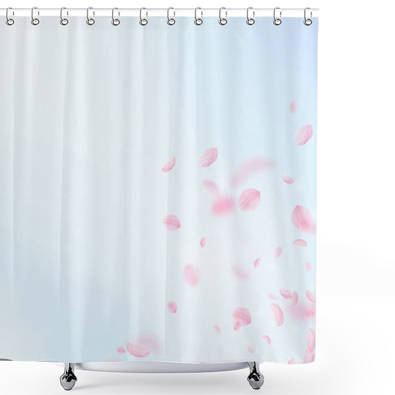 Personality  Sakura Petals Falling Down. Romantic Pink Flowers  Shower Curtains