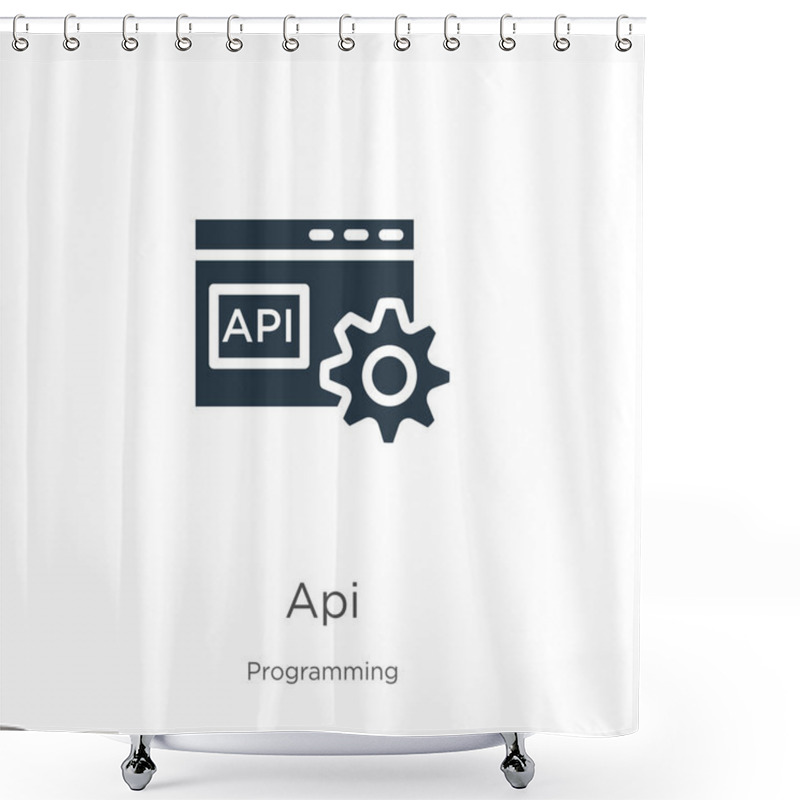 Personality  Api Icon Vector. Trendy Flat Api Icon From Programming Collection Isolated On White Background. Vector Illustration Can Be Used For Web And Mobile Graphic Design, Logo, Eps10 Shower Curtains